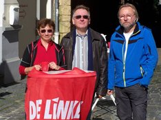 Inge Höger MdB, Wolfram Hüffner und Diether Rosenberg Inge Höger MdB, Wolfram Hüffner und Diether Rosenberg